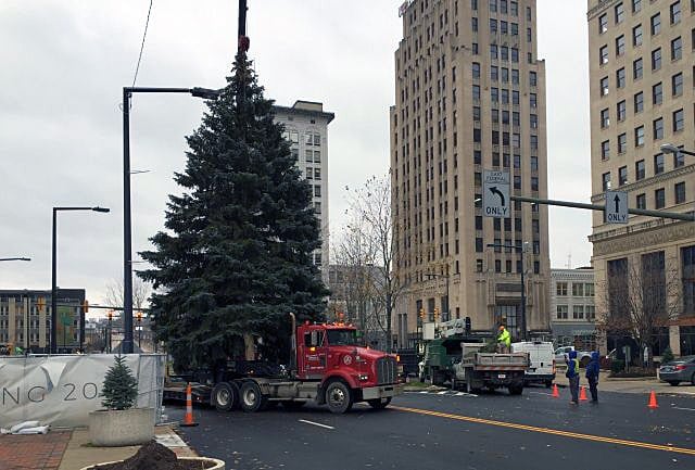 Youngstown Christmas tree in place - WFMJ.com News weather sports for Youngstown-Warren Ohio