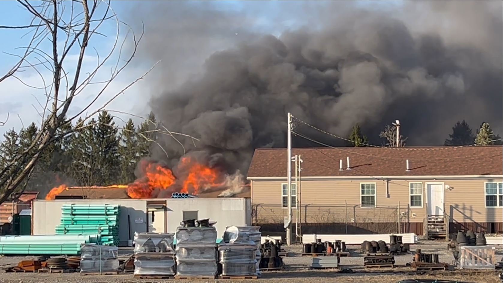 Fire at St. Clair Township business extinguished, road closure in effect – Update