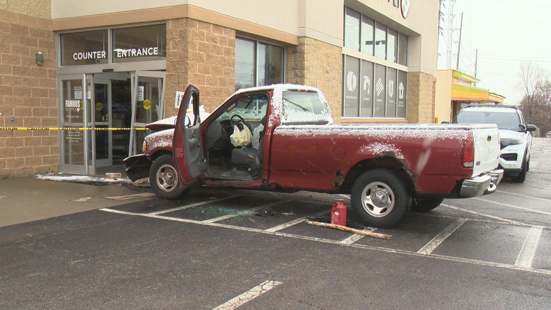 Youngstown business damaged after pickup truck crashes due to suspected medical episode