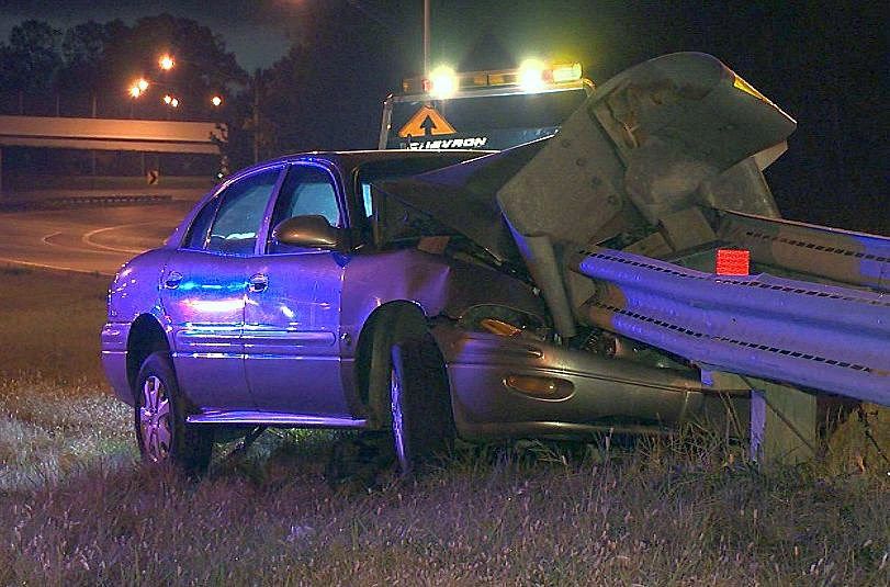 Car rams into guardrail on I680