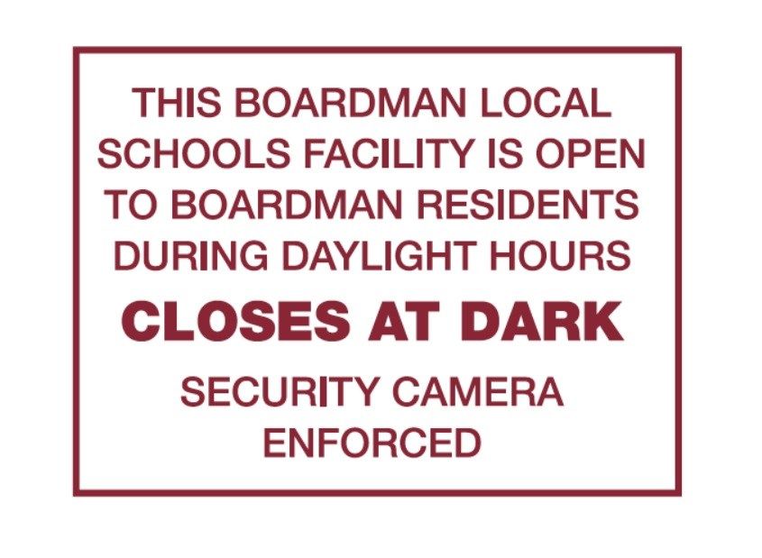 Boardman School District places new 'closed after dark' signs