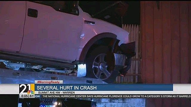 Five hospitalized in Warren crash
