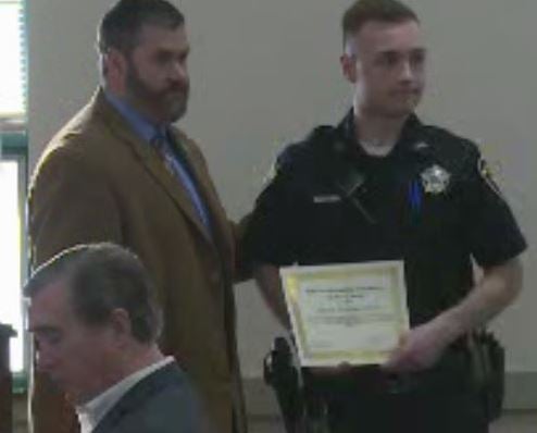 officer wfmj mill recognized saving creek police life nathan youngstown ohio woman