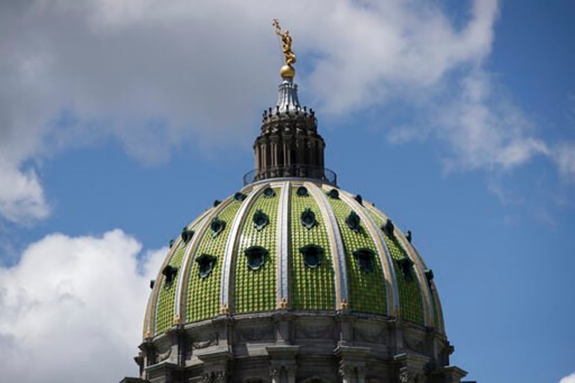 Shown is the Pennsylvania Capitol in Harrisburg, Pa., Monday, May 6, 2019.