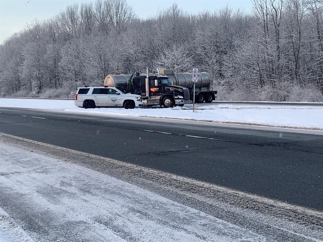 Semitruck jackknifes on Route 11 near Gustavus Twp.