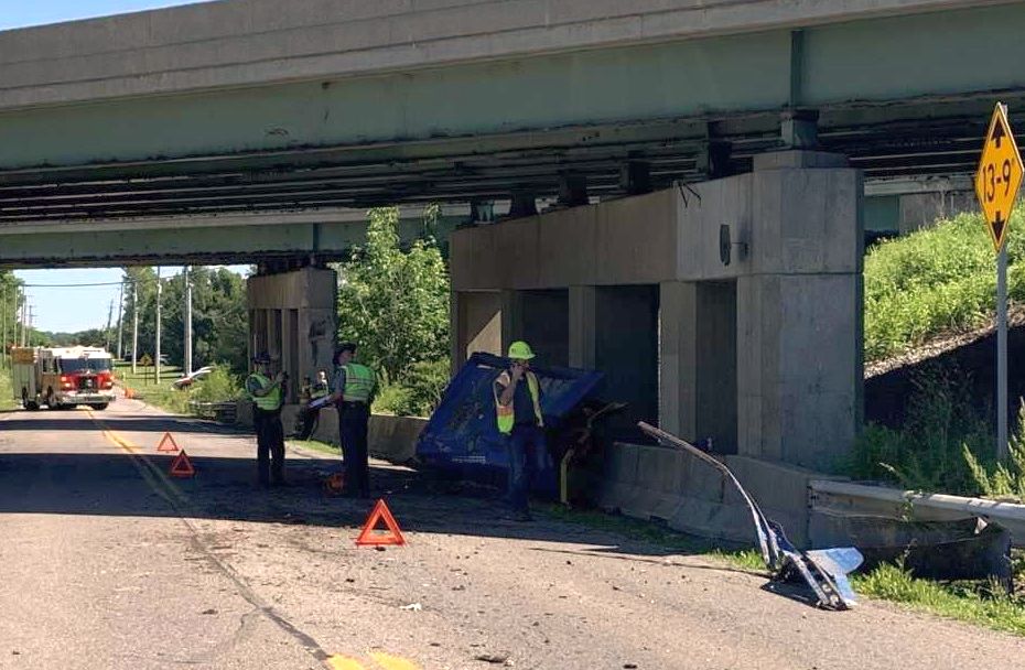 Garbage Truck Rams Turnpike Bridge In Boardman - WFMJ.com