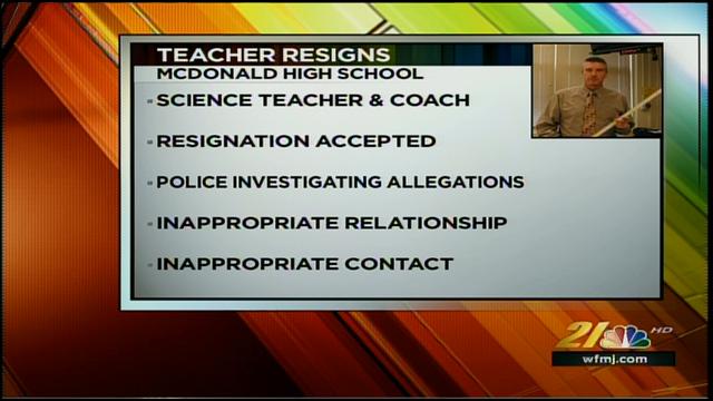 McDonald teacher and coach resigns in the midst of police invest 