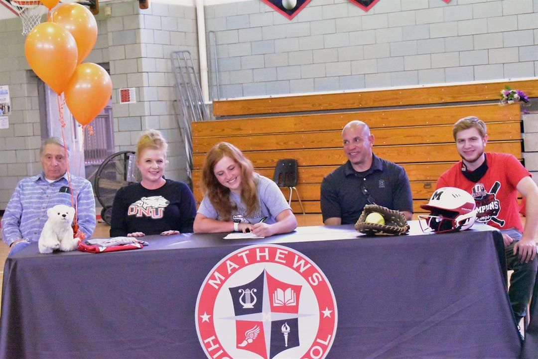 Mathews softball standouts sign with colleges