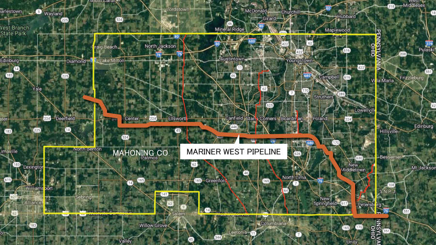 Mariner West pipeline through Mahoning County