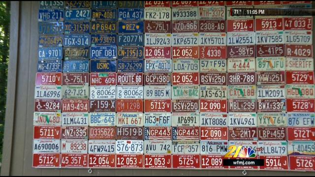 Volant man creates American flag with vintage license plates - WFMJ.com ...