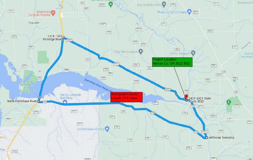 Suggested detour route