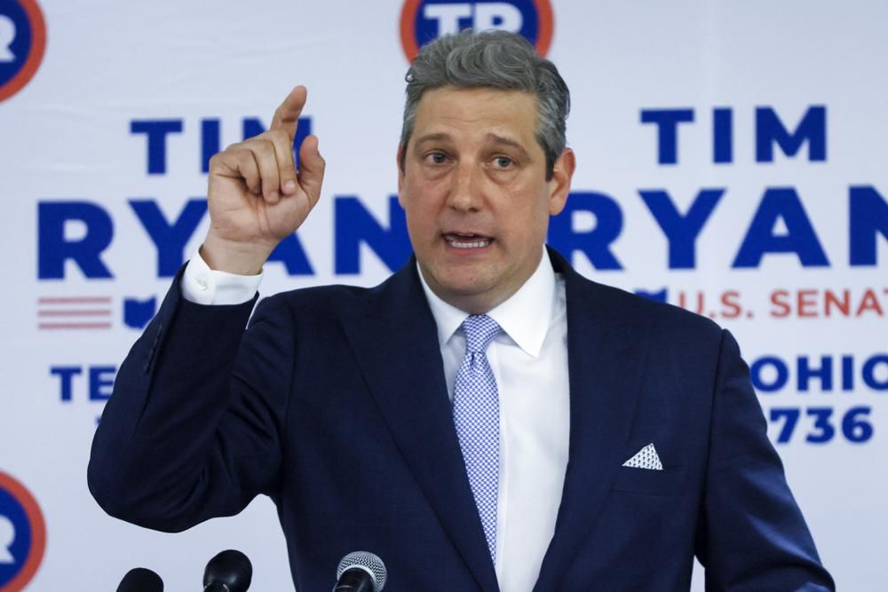 FILE - Rep. Tim Ryan, D-Ohio, running for an open U.S. Senate seat in Ohio, speaks, May 3, 2022, in Columbus, Ohio. (AP Photo/Jay LaPrete, File)