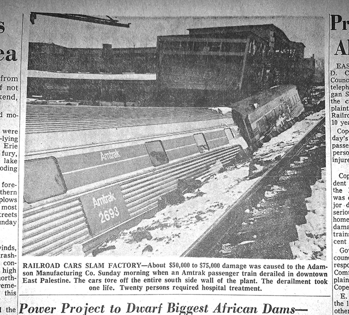 1973 Amtrak derailment that killed one in East Palestine