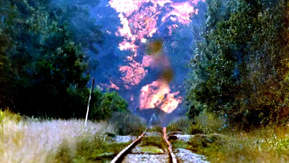 1982 Livingston, LA. toxic derailment: Flames are seen shooting hundreds of feet into the air.