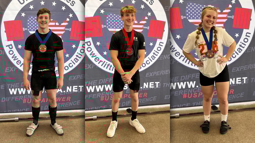 Pictured left to right: Ben Meadows (14), Chiris Johns, (15), Linnea Kovac (14)