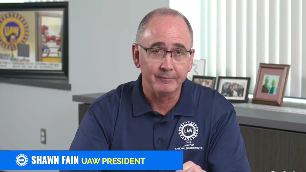 UAW International president Shawn Fain