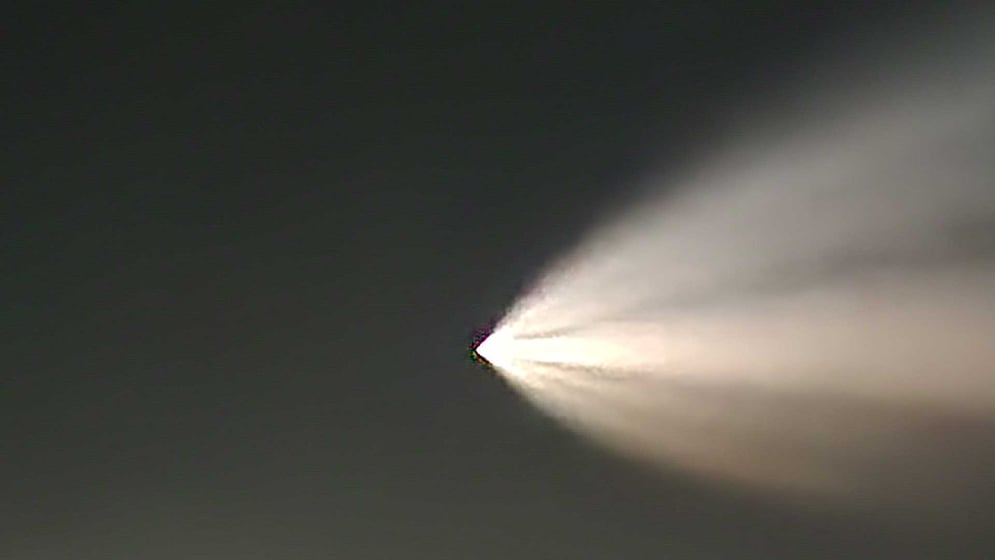 Image provided Charles Wedge of SpaceX over the Valley this morning