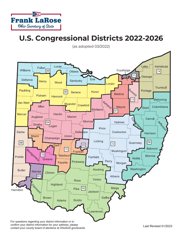 2022-2026 Ohio Congressional Districts