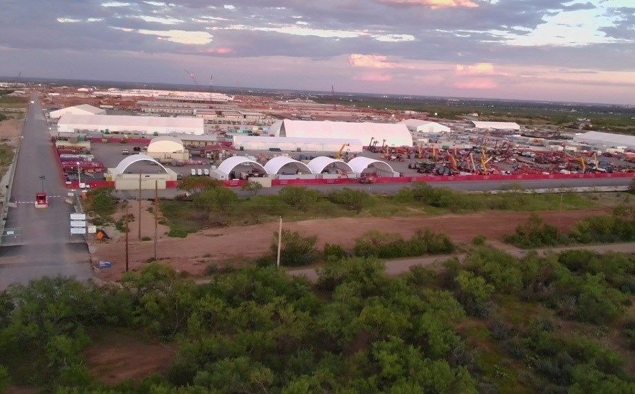 An entrance to the Stargate artificial intelligence data center complex in Abilene, Texas on Monday, Sept. 22, 2025. (AP Photo/Matt O'Brien)