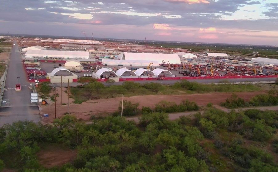 An entrance to the Stargate artificial intelligence data center complex in Abilene, Texas on Monday, Sept. 22, 2025. (AP Photo/Matt O'Brien)