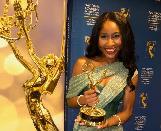 Sydney Canty after being awarded an Emmy in June for investigative journalism.