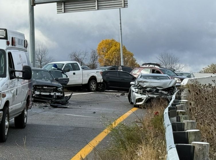 Several cars damaged in a multi-car pileup between I-680 and the Himrod Expressway