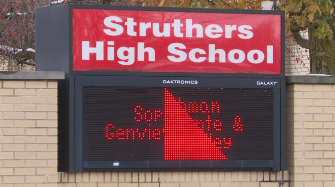 Student arrested at Struthers High School for charges of drug possession