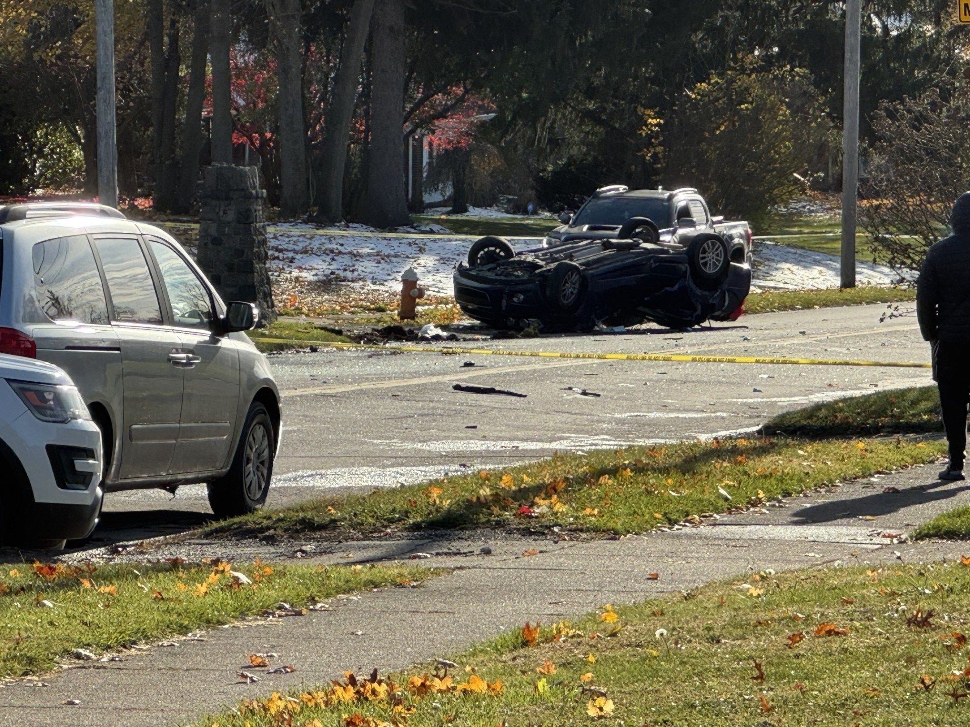Canfield Road reopened following four-vehicle crash, 4 transported including baby