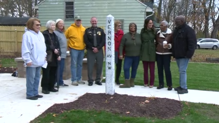 Newly finished memorial garden park dedicated in Warren