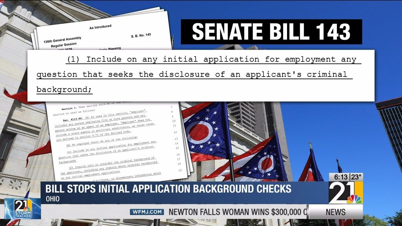 Ohio bill stops initial application background checks