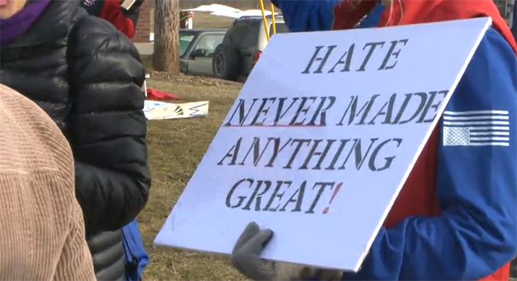 Demonstrators gather in Canfield for 'National Day of Lobbying'