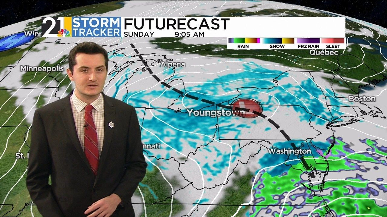 The unseasonably mild pattern ends today; snow likely to end the weekend