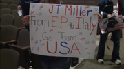 East Palestine residents host watch party to support village native J.T. Miller