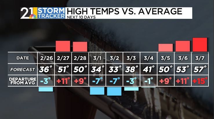 Sun-filled and mild to end February