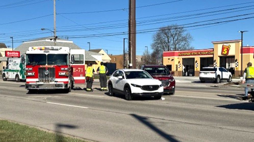 One land of US Route 224 was closed for the three vehicle accident Monday