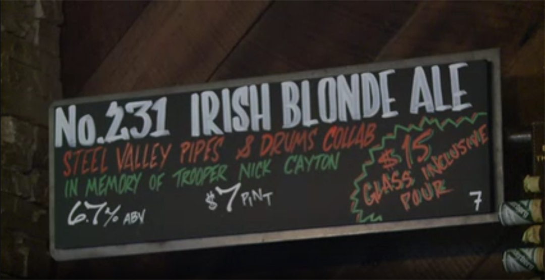 Local Brewery honors fallen trooper on St. Patrick's Day