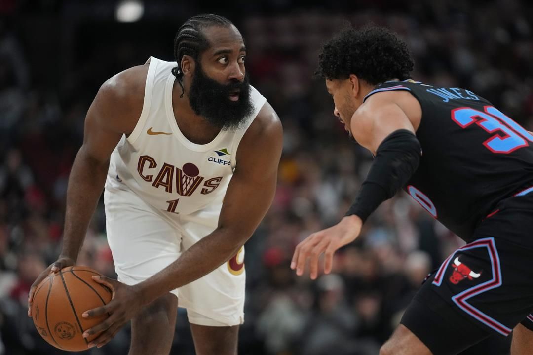 James Harden scores 36 as Cavaliers hang on to beat Bulls with Mitchell sidelined