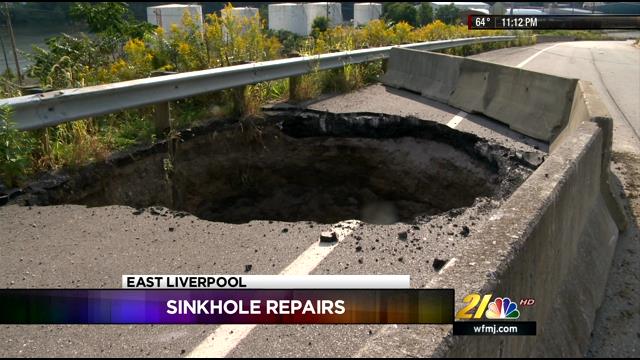 Repairs begin on sinkhole in Columbiana County - WFMJ.com